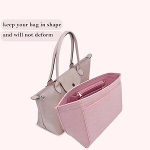 Purse Organizer Insert, Bag Organizer for Le Pliage, Handbags Organizer Pink M